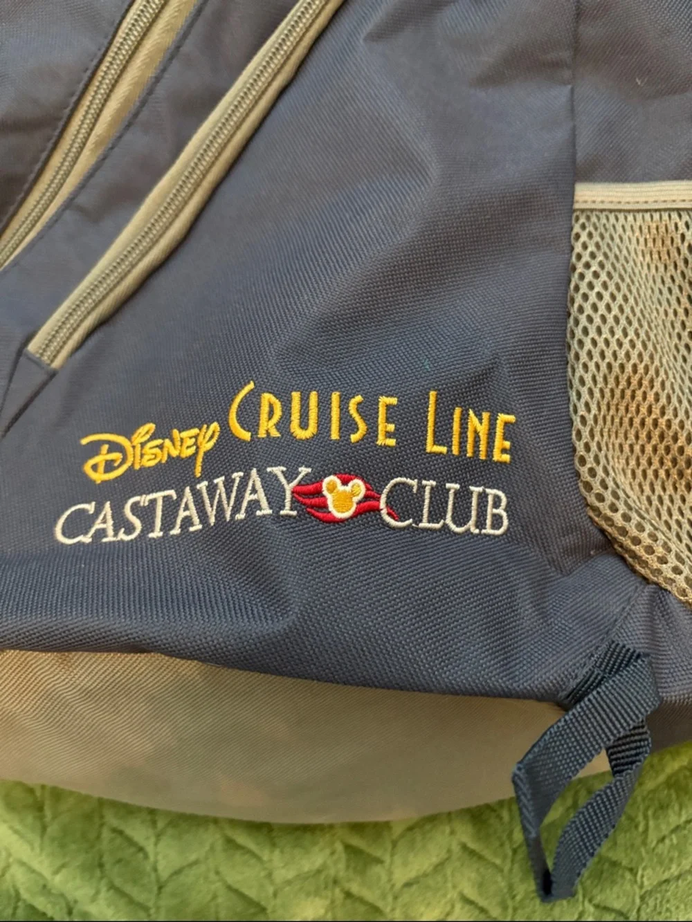 Disney Cruise Line Castaway Club Sling Backpack Adjustable Strap Blue Gray